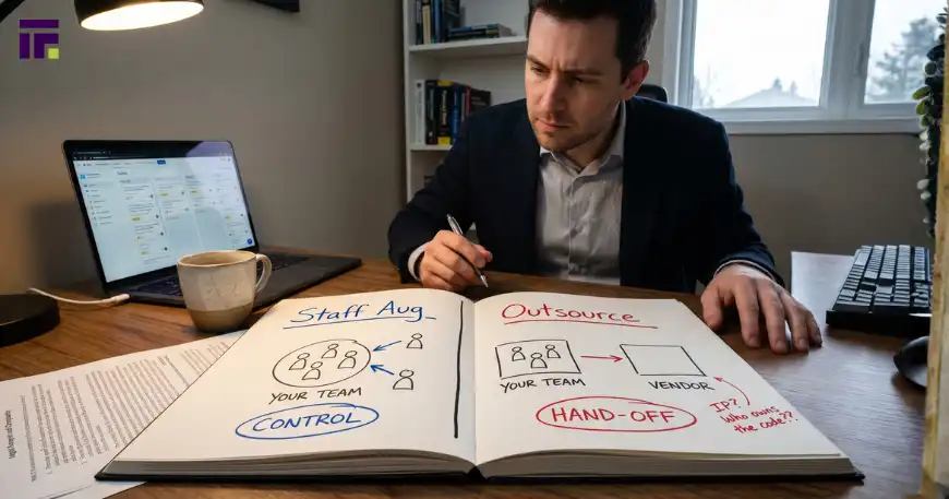 Man analyzing it staff augmentation vs project outsourcing